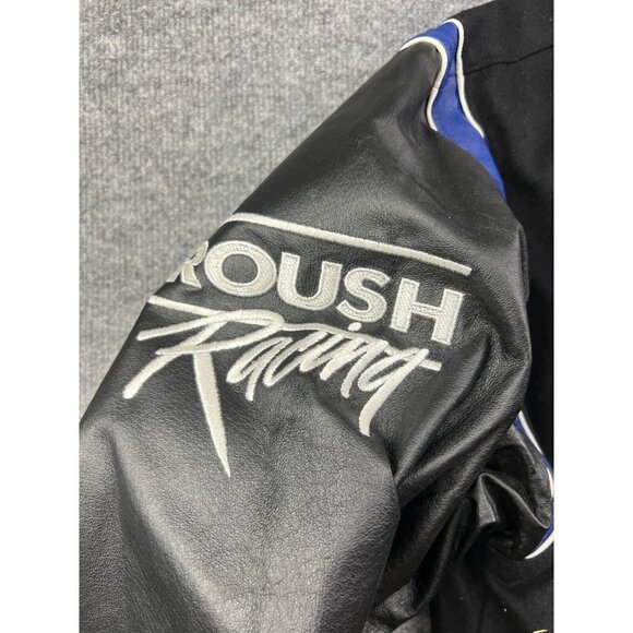 JH Design Mark Martin # 6 NASCAR Jacket Men's Medium Wool Leather Letterman - Picture 3 of 11